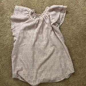 Light purple flutter sleeve blouse with sparkles